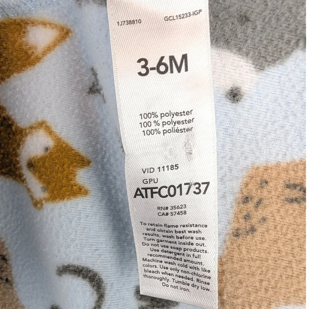 Just One You by Carters Blue‎ Fleece Woodland Animal Sleep Sack 3-6M